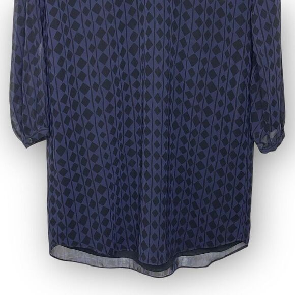 CAbi Style 3102 Harlequin Blue Black Diamond Shift Tunic Shirt Dress Size Small - Picture 5 of 10